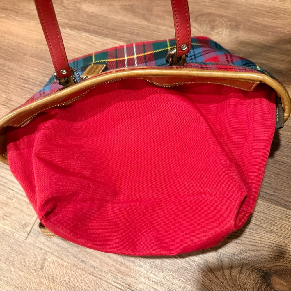Vintage Coach Wool Tartan Plaid Mini Tote Bag  Y2K 2003 - Picture 14 of 15